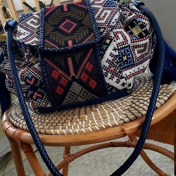 Multi color tribal ethnic duffle purse bag - Picture 2 of 5